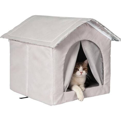 pour Chat Lit Chaud avec Moustiquaire Abri pour Chat (1/5)