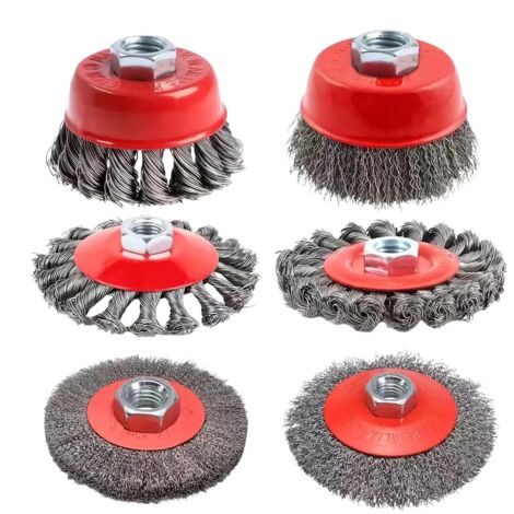 Fil Mtal pour Meuleuse dAngle Brosse Fil Nud 6 Pices