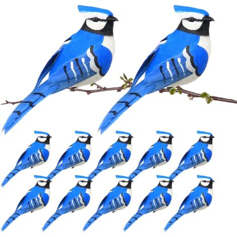 artificiels pour travaux manuels Lot de 12 faux oiseaux (1/5)
