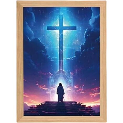 dglise lampe de Jsus lumineuse Art mural inspirant 4D (1/5)