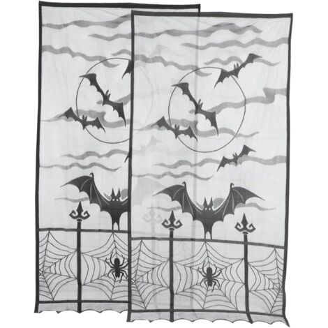 Rideau De Fentre pour Halloween Motif Toile Araigne Et (1/5)