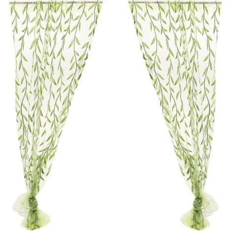 Voils avec Motif Osier pour Fentres Rideaux Poches pour (1/5)