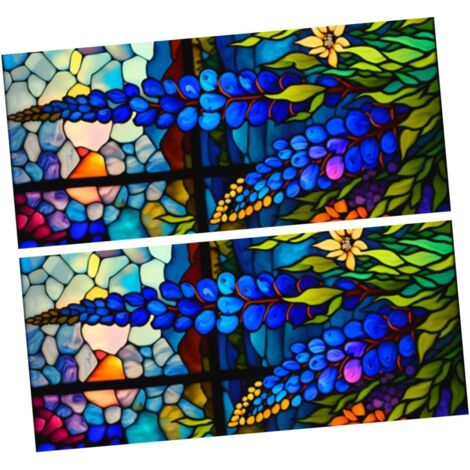 Adhsif pour Fentre Effet Vitrail Vintage 45x100 Cm PVC (1/5)