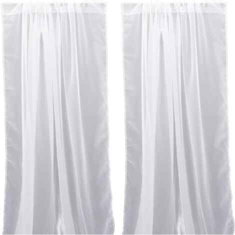 Rideaux Voilages Blancs Semi Opaques pour Fentres Accessoire (1/5)