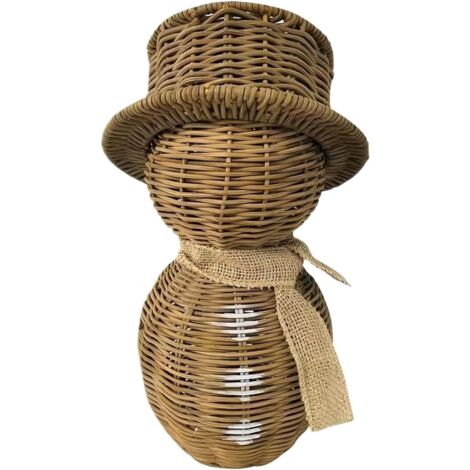 Snowman Figurine Rustic Snowman Decor Winter Decor with Faux (1/5)