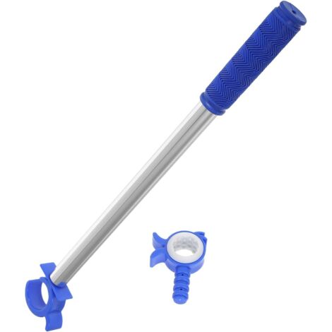 Pull Rod Aluminium Anodis pais Argent avec Tte Bleue Barre (1/5)