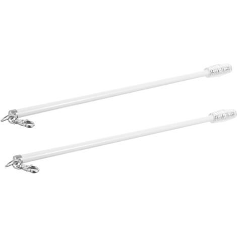 De 2 Baguettes Rideaux Portables en Alliage Daluminium Blanc (1/5)