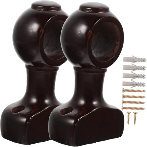 Pices Supports de Tringle Rideaux Bois Robustes Supports (1/5)