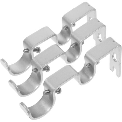 pices Support Tringle Double Robuste Argent avec Vis (1/5)
