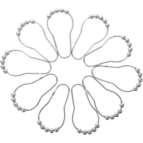 pices Lot de Crochets Rideau Mtalliques Argents Anneaux (1/5)
