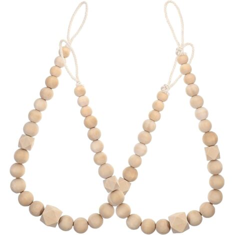 Rideaux en Perles De Bois Dcoratives Corde Rideau Rtro (1/5)