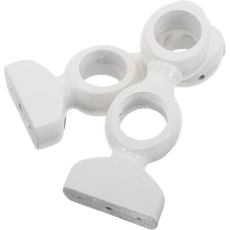 de 2 Supports de Tringle Rideaux en Bois Massif Blanc (1/5)