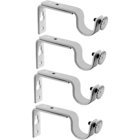 Paires Support de Tringle Rideau Blanc Fixation Murale (1/5)