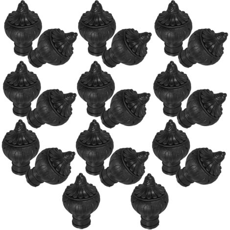 de 20 Embouts de Tringle Rideaux Dcoratifs Noirs en (1/5)