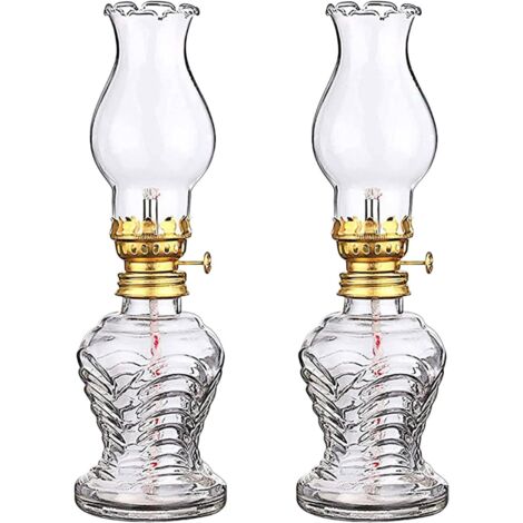 à Pétrole Rustique en Verre Transparent Lot de 2 Pièces (1/5)
