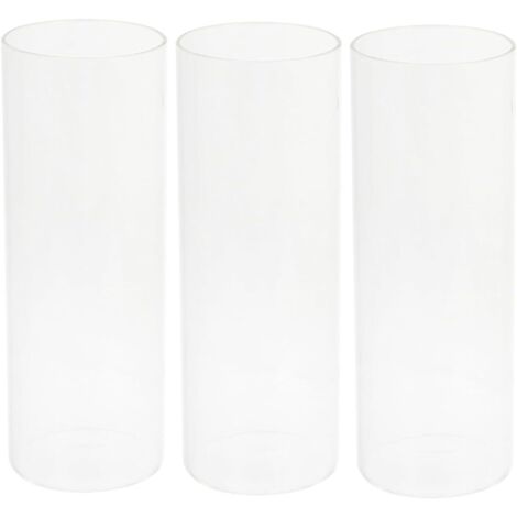 en Verre Transparent Lot de 3 Récipient à Bougie Cylindrique (1/5)