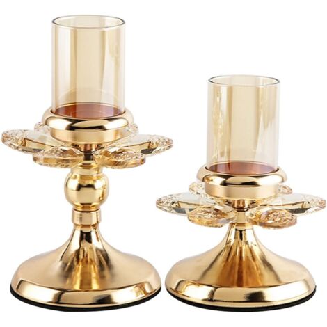 Bougeoirs Verre Rétro Porte Bougies Simples Décorations pour (1/5)