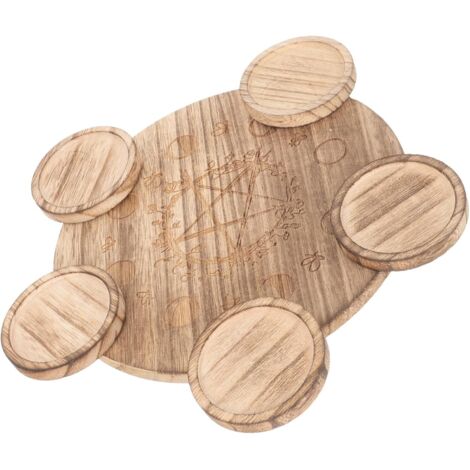 en Bois Naturel Pentagramme et Lune Décor Artisanal Unique (1/5)