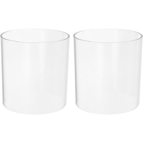 de 2 Abat Jour en Verre Cylindrique Transparent 10X10 CM