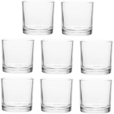 Pièces Bougeoirs Verre Transparent pour Bougies Pilier (1/5)