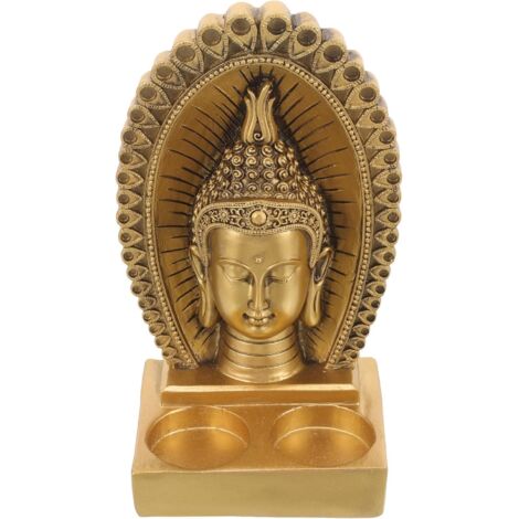 Bougie Bouddha Résine Vintage Support Photophore Tête de