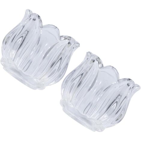 De 2 Bougeoirs en Verre Coniques Transparents Support pour (1/5)