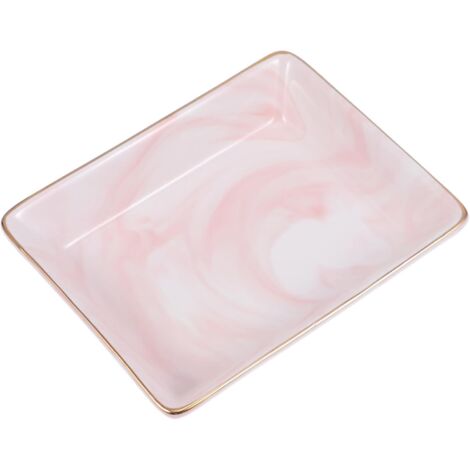 en C ramique Motif Marbre Rectangulaire Rose Bordure Dor e (1/5)