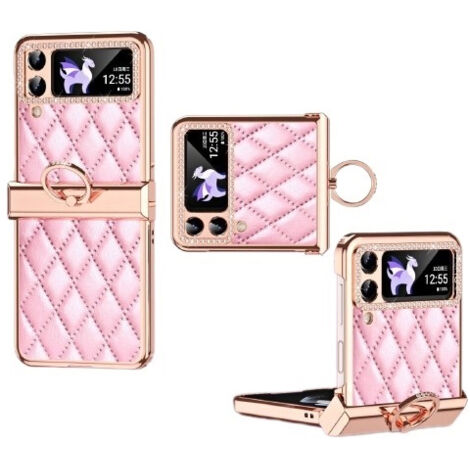 Étui de protection en cuir tendance avec anneau pour doigt pour Samsung Z Flip 4 (1/5)