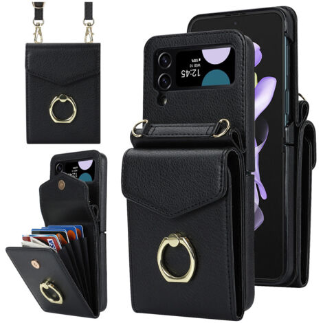 Étui portefeuille noir élégant pour Samsung Z Flip 3 Z4 (1/5)