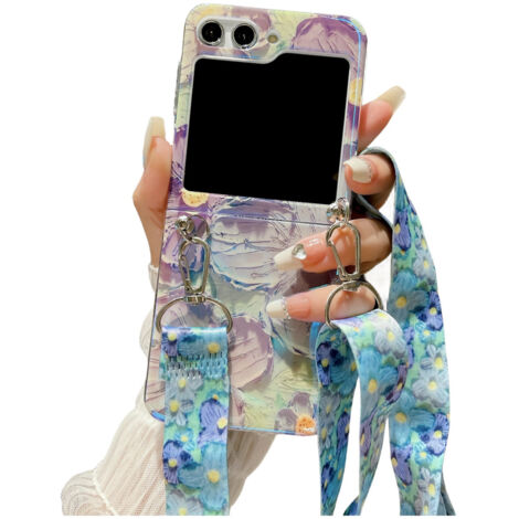Coque pour Samsung Z Flip 5/4/3 avec motif de peinture à l'huile de fleurs (1/5)