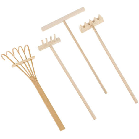Mini râteau à sable pour jardin zen, 4 unités, sable (1/5)