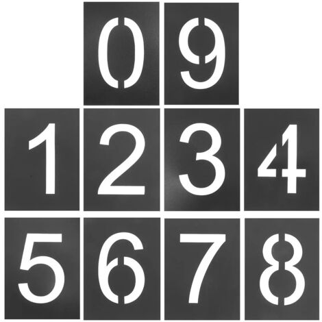 jeu de gabarits de chiffres, pochoirs de chiffres (1/5)