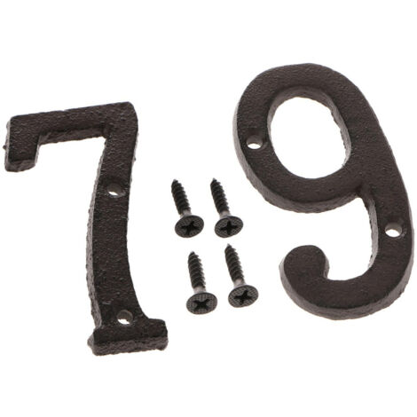 plaques de porte métalliques à chiffres à monter soi-même (1/5)