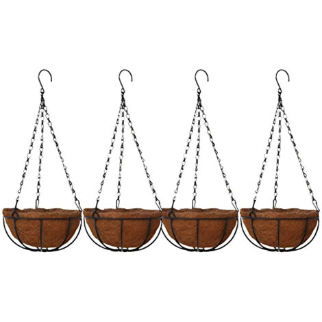 Lot de 4 paniers suspendus pour plantes pots de fleurs (1/5)