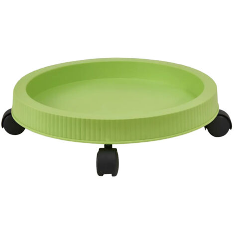 Plateau de jardinire mobile roulettes soucoupe verte pour plantes (1/5)