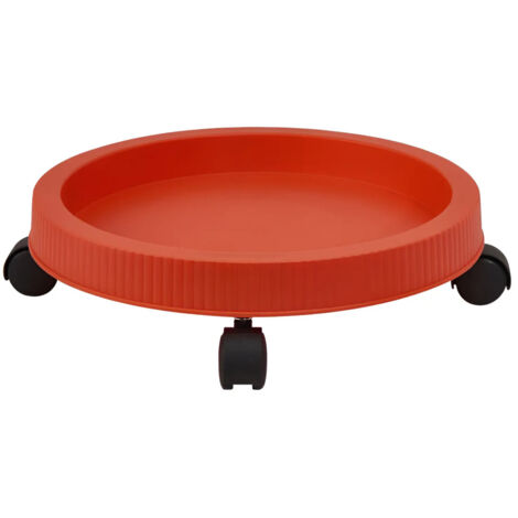 Chariot de support pour plantes Red Saucer avec roues (1/5)