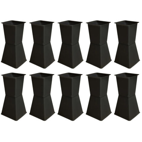 10 socles de fixation 117 cm x 11 cm x 23 cm Noir (1/5)