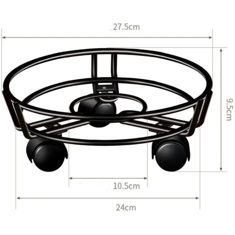 Support roulettes pour pots de fleurs en mtal pour jardin (1/5)