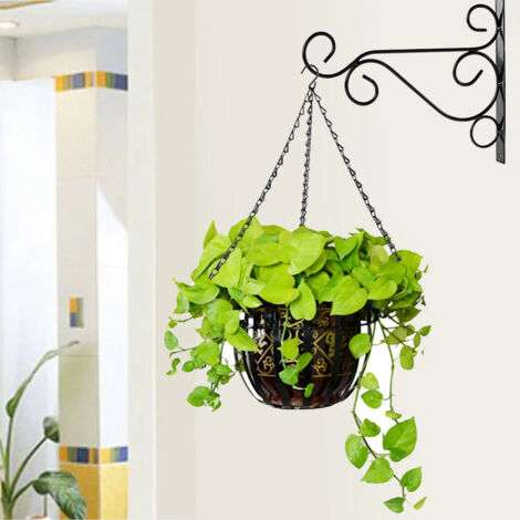 Pot de fleurs en céramique avec chaînette de suspension pour l'horticulture (1/5)
