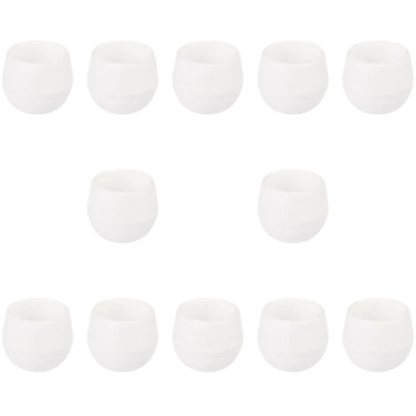 12 petits pots de fleurs blancs simples (1/5)