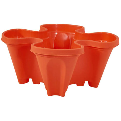 Pot de fleurs vertical empilable, rouge, 35 x 15 cm (1/5)