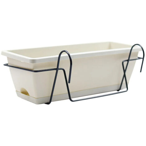 Jardinière en fer noir avec rail pour étagère (1/5)