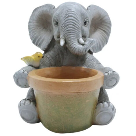 Ornement de pot de fleurs en forme d'éléphant et d'oiseau (1 unité) (1/5)