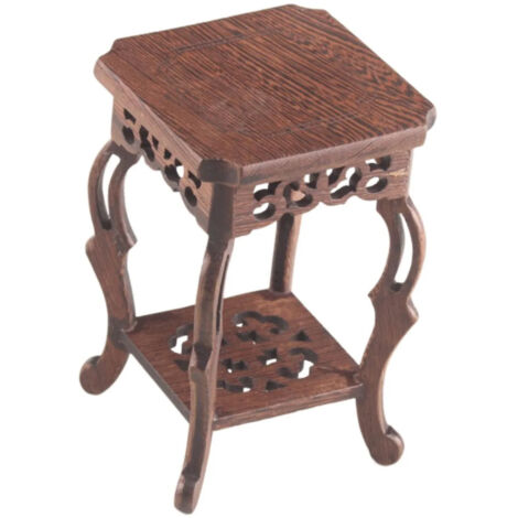 Pot de fleurs décoratif en bois 8 x 8 cm, marron foncé (1/5)