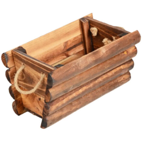 Jardinière décorative rustique en bois, taille S (1/5)
