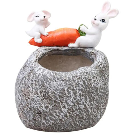 Pot de fleurs mignon en résine en forme d'animal, parfait pour 3 plantes (1/5)