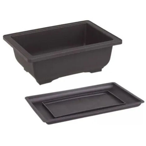 pots de culture rectangulaires vintage avec plateau S (1/5)