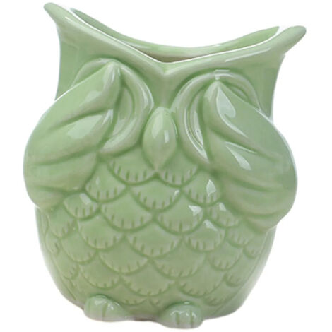 Pot de fleurs en céramique en forme de hibou japonais, sans effet visuel (1/5)
