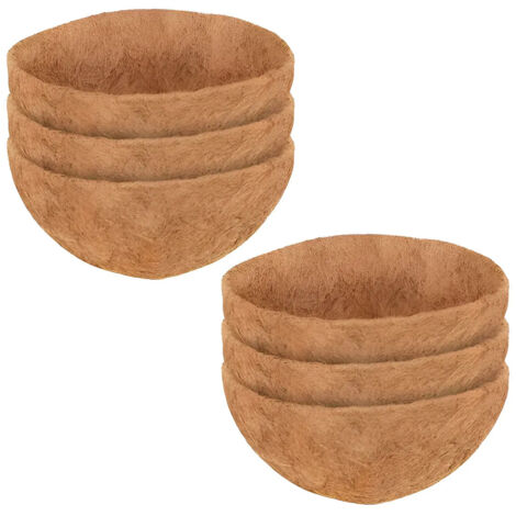 Panier rond en fibre de coco naturelle avec doublure en noix de coco, 6