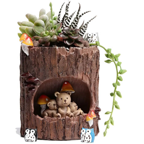 Pot de fleurs décoratif tressé Q pour bureau, panier (1/5)